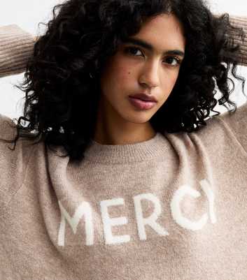 Beige Merci Crew Neck Jumper