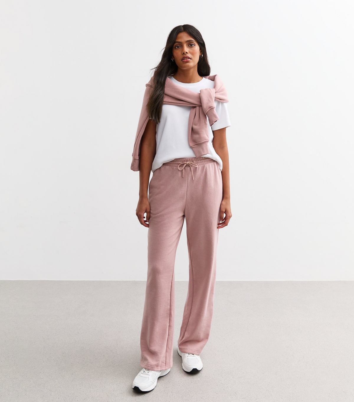 Women's Pink Drawstring Wide Leg Joggers New Look