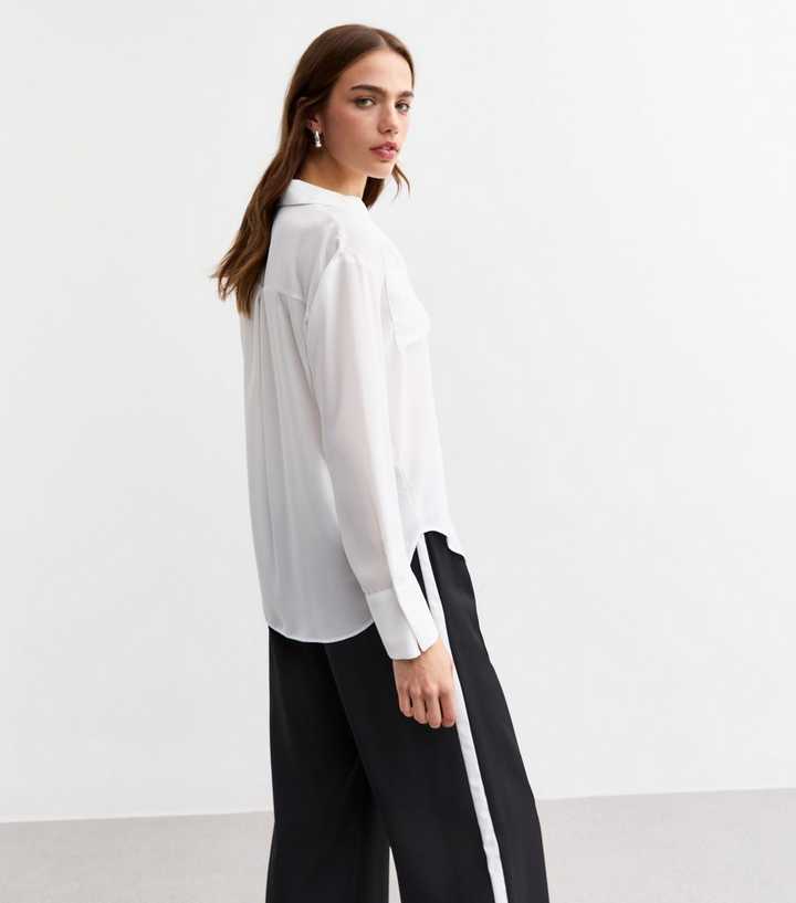 Off White Long Sleeved Shirt New Look