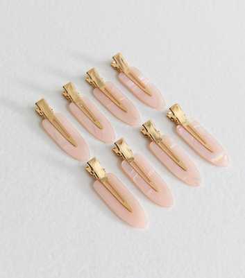 Pack of 8 Pink Setting Hair Clips