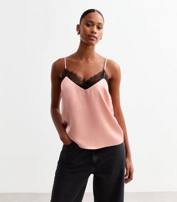 Pink satin cami online