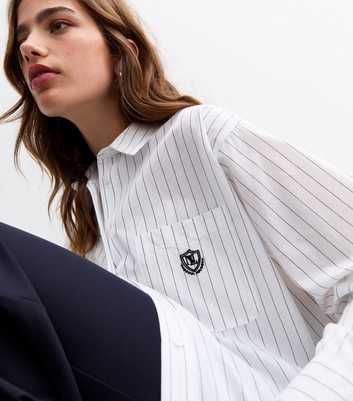 White Striped Cotton Poplin Shirt 