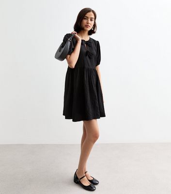 New look black smock dress best sale