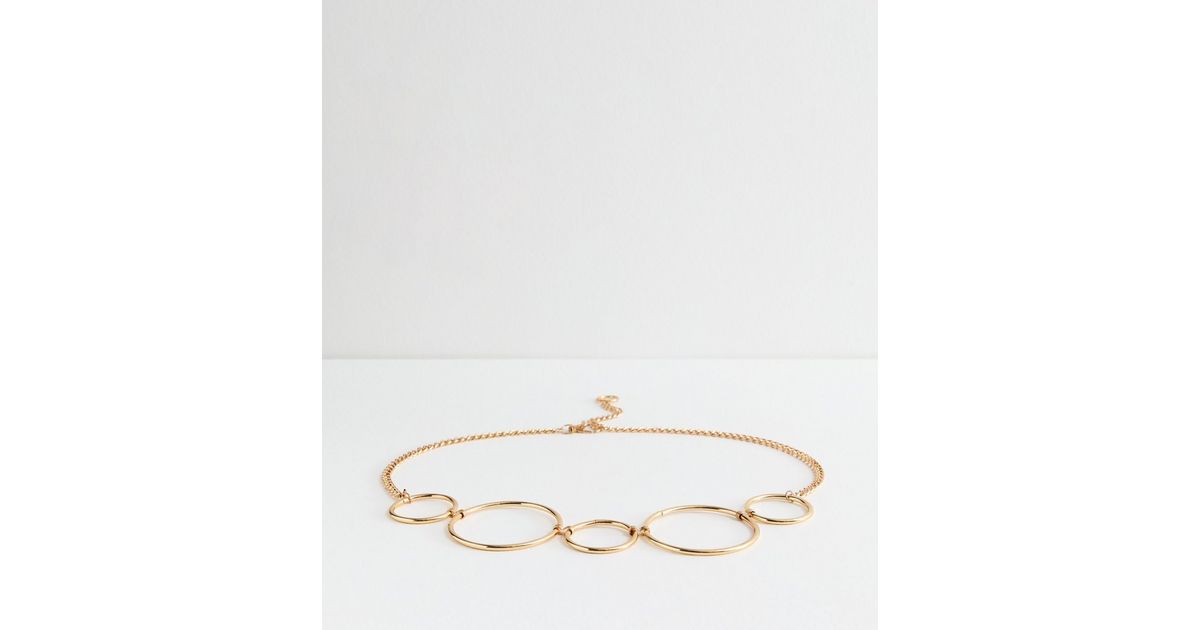 Textured Circle Link Chain Belt main image 0