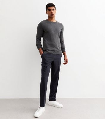 Farah Navy Straight Trousers | New Look