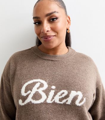 Curves Crew Neck Bien Jumper New Look