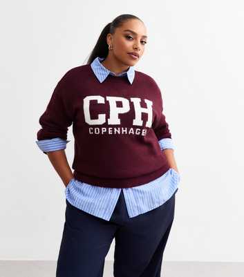 Curves Red Copenhagen Slogan Jumper