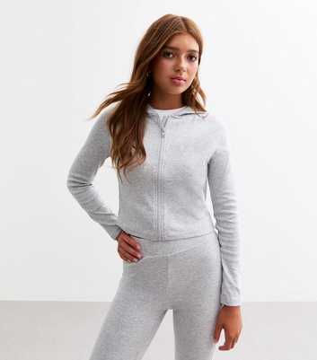 Girls Grey Zip Through Hoodie