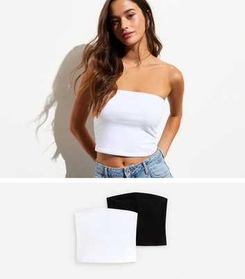 2 Pack Cotton-Blend Bandeau Tops