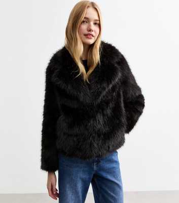 Black Faux Fur Coat