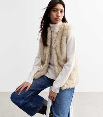 Stone Faux Fur Gilet