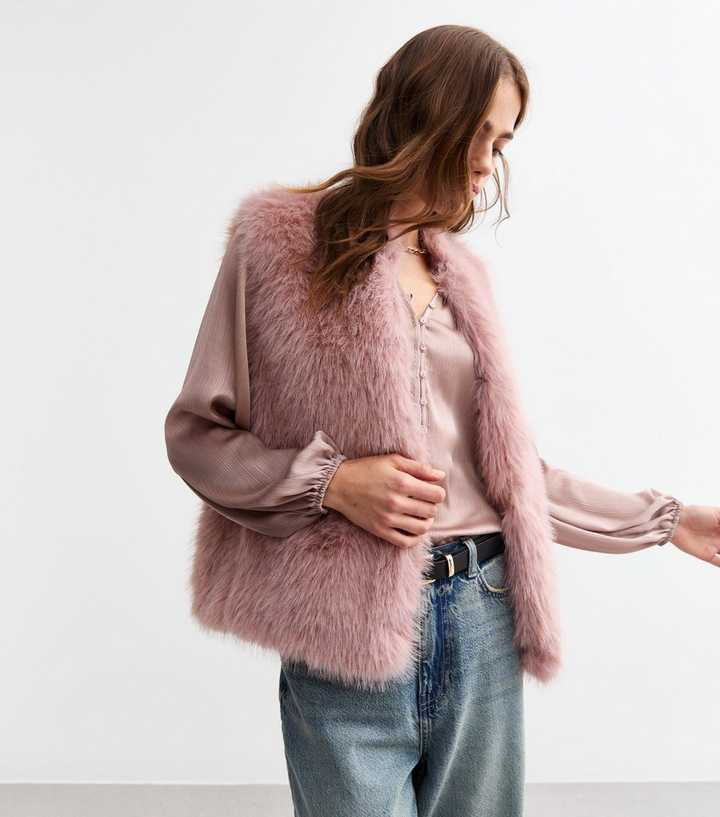Pink Fur Coat Womens New Look Shaggy Faux Fur Coat Boohoo NO