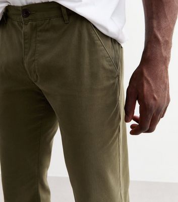 Men's Farah Khaki Regular Straight Leg Chino Trousers New Look