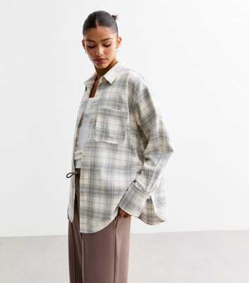 Light Grey Checked Buttoned Shirt