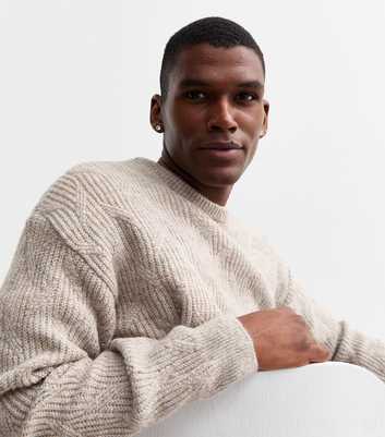 Stone Regular Cable Knit Crew Neck Jumper