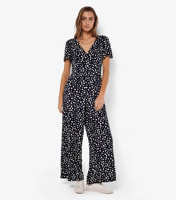 Apricot Paint Dot Jumpsuit New Look