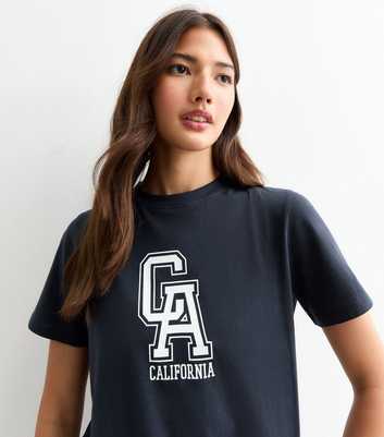 Navy Blue California Print Girlfriend T-Shirt