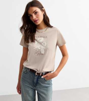 Mink Nouvelle Rose Print Girlfriend T-Shirt