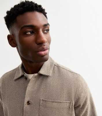 Brown Regular Brushed Twill Overshirt