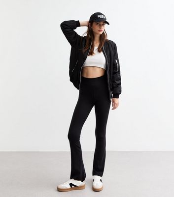 Black High Waist Flared Leggings | New Look