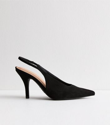 Black suede slingback pumps online