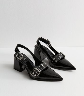 Black buckle shoes womens online