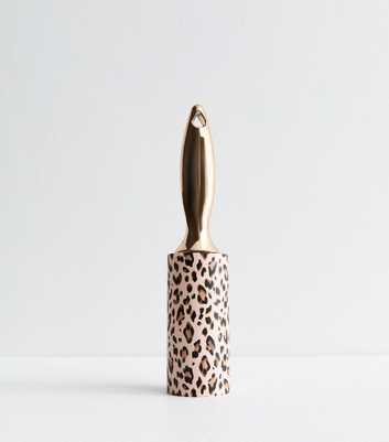 Brown Leopard-Print Lint Roller 