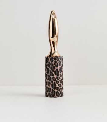 Brown Leopard-Print Lint Roller 