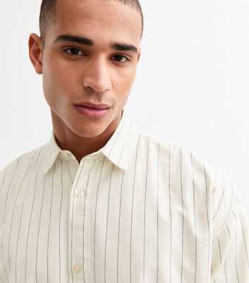 Off White Relaxed Fine Stripe Overshirt