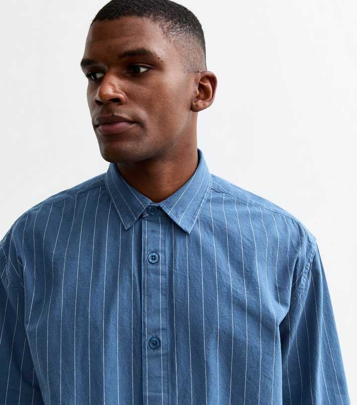Blue Fine Stripe Overshirt
