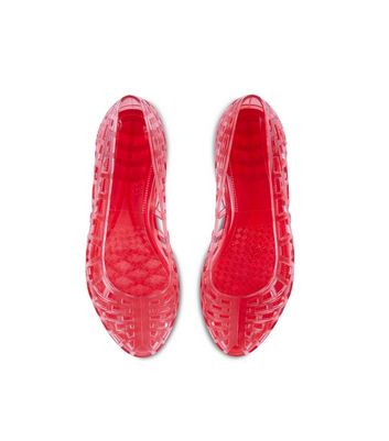 JuJu Christabel Red Glitter Wedge Heel Jelly Shoes