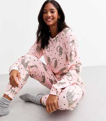 Pink Cat Print Pyjama Set