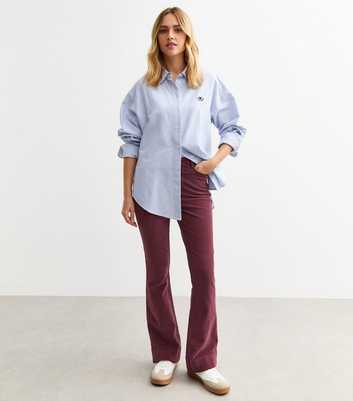 Burgundy Flared Corduroy Trousers