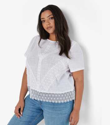 Apricot Curves White Lace Hem Top