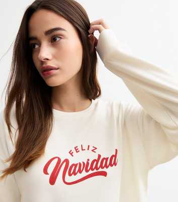 White Feliz Navidad Sweatshirt