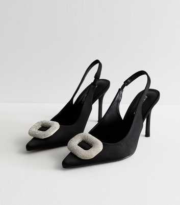 Public Desire Black Slingback Court Shoes