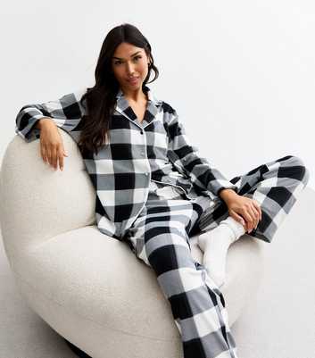 Black Fleece Check Pattern Pyjama Set