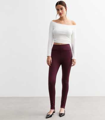 Burgundy High Waisted Full Length Leggings