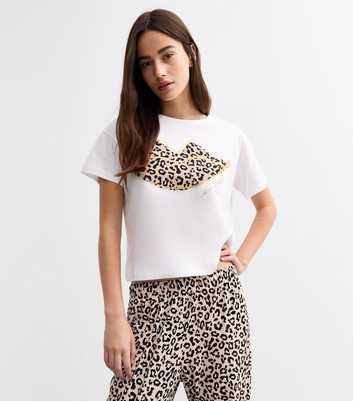 Brown Leopard Girl Talk Pyjama Set