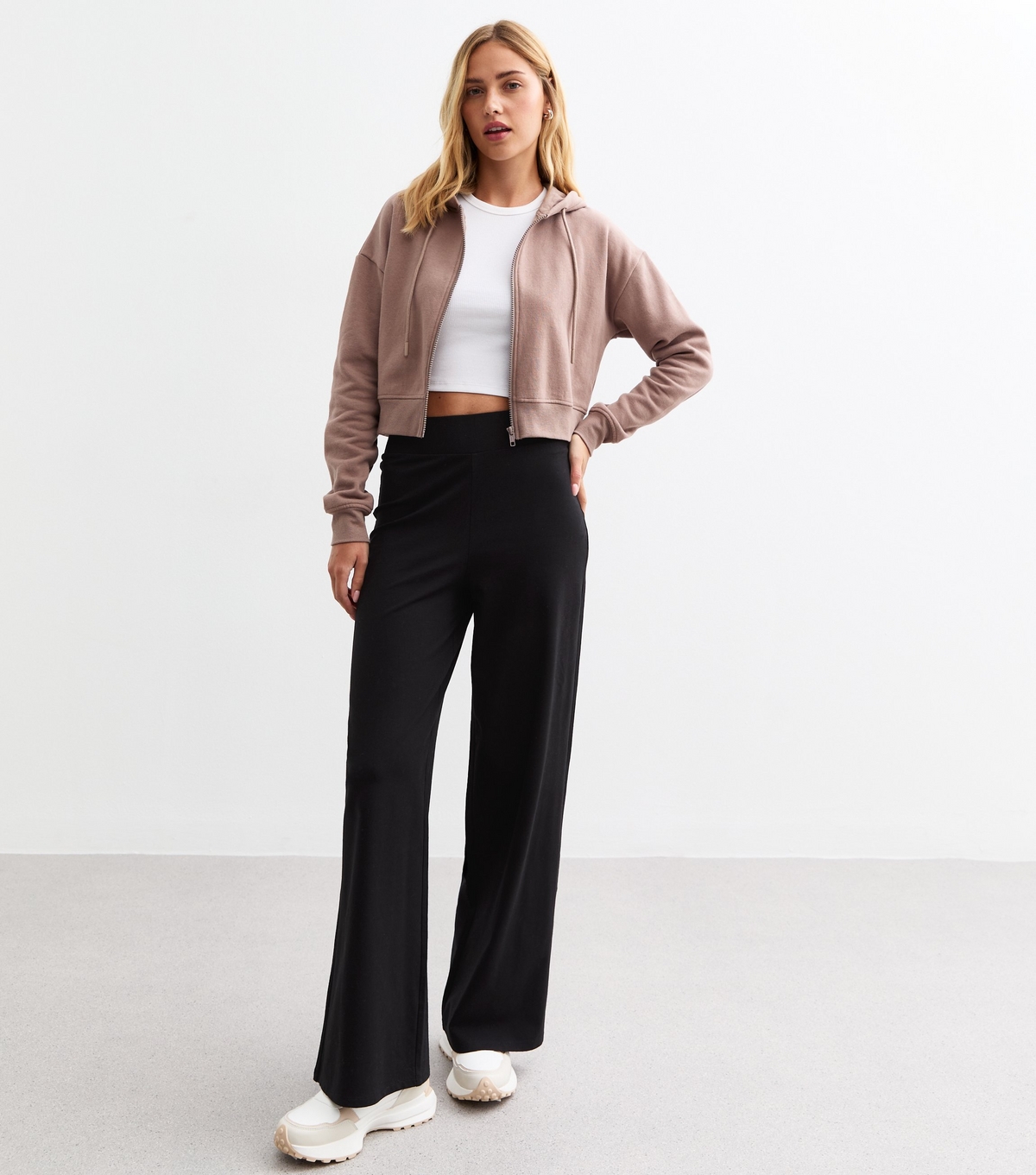 Women's Black High Waist Wide Leg Leggings New Look