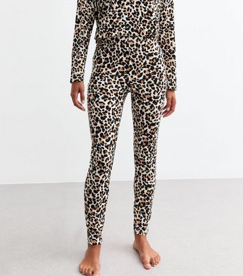 Brown Soft Touch Leopard Print Pyjama Set New Look