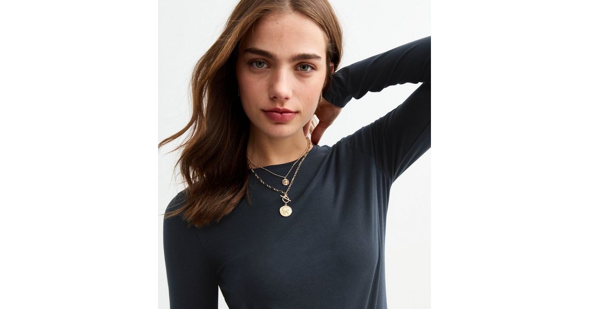 Viscose Blend Long Sleeve Crew Neck Top main image 1