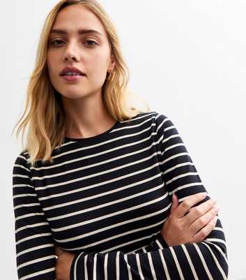 Black Striped Long Sleeve Top