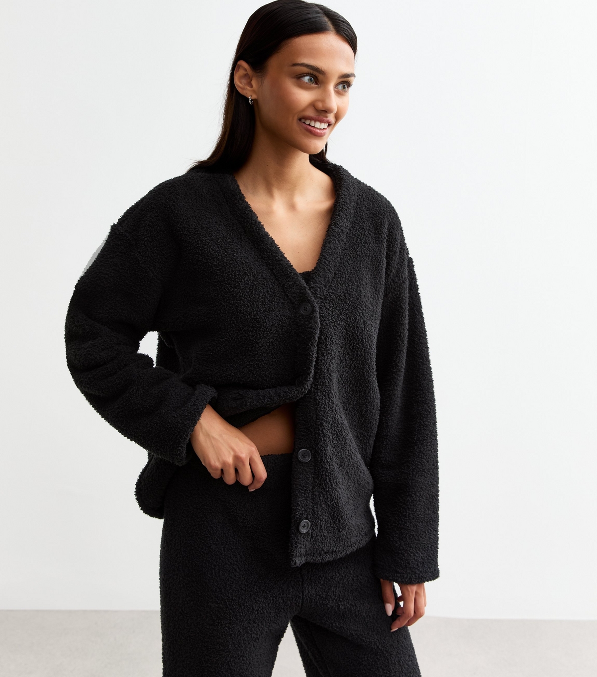 Women's Black Boucle Cardigan New Look