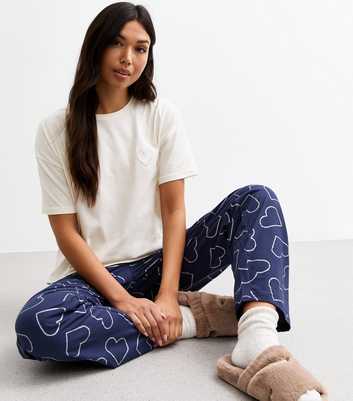 Blue Heart Pattern Pyjama Set