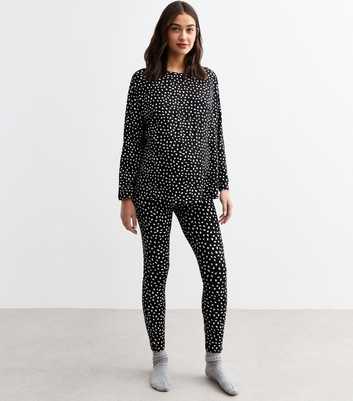 Maternity Black Patterned Jersey Pyjama Set