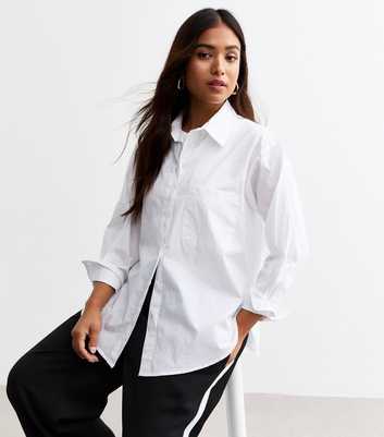 Petite White Poplin Shirt