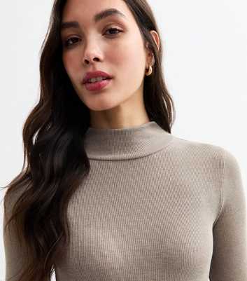 Mink High Neck Long Sleeve Top