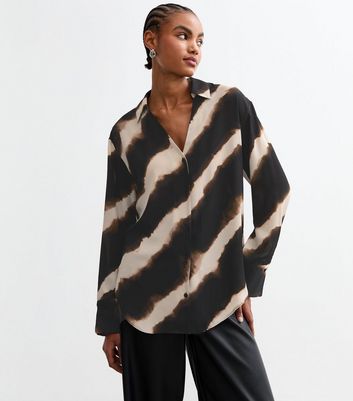 Tall Off White Blurred Stripe Shirt | New Look