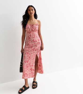 Sunshine Soul Red Animal-Print Maxi Dress